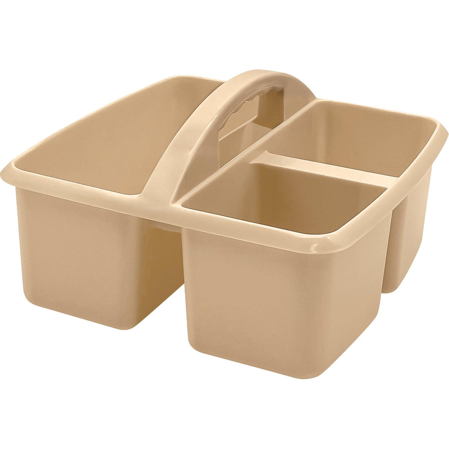 Plastic Storage Caddy, Light Brown, Pack of 6 - Loomini