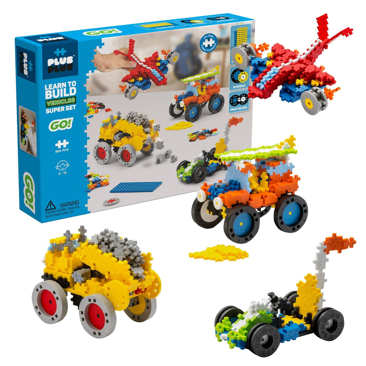 Plus-Plus® Learn to Build GO! Vehicles Super Set - Loomini
