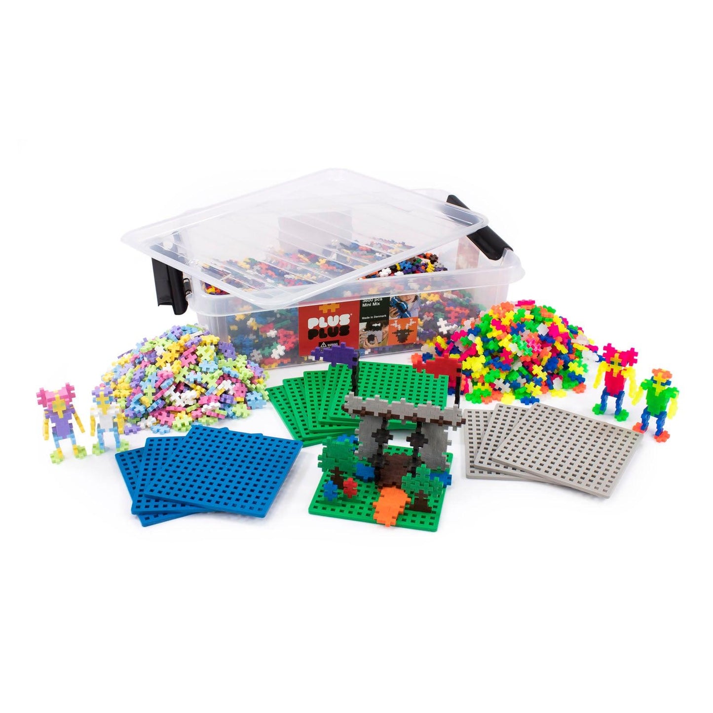 Plus-Plus® School Set, Assorted Colors, 3600 Pieces with 12 Baseplates - Loomini