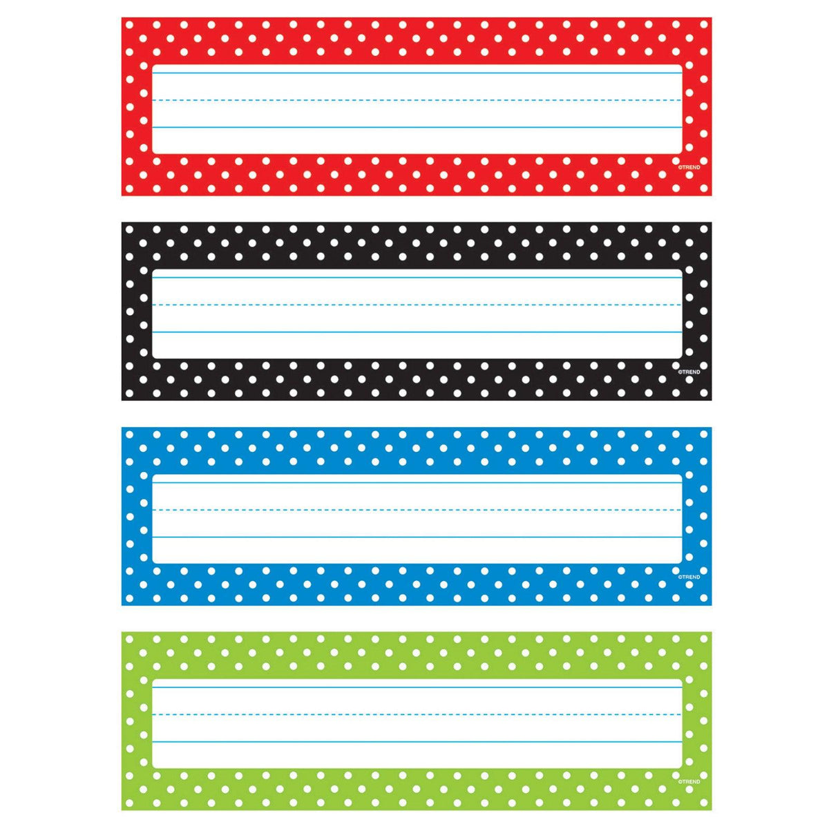 Polka Dots Desk Toppers® Name Plates Variety Pack, 32 Per Pack, 6 Packs - Loomini