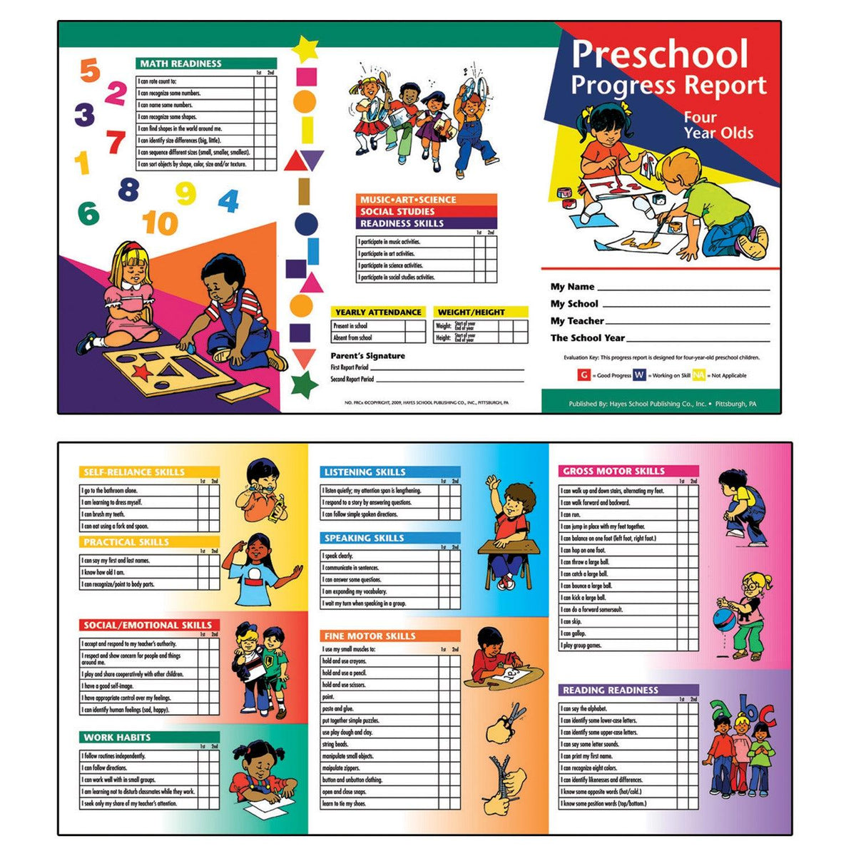 Preschool Progress Report, Four Year Olds, 10 Per Pack, 6 Packs - Loomini