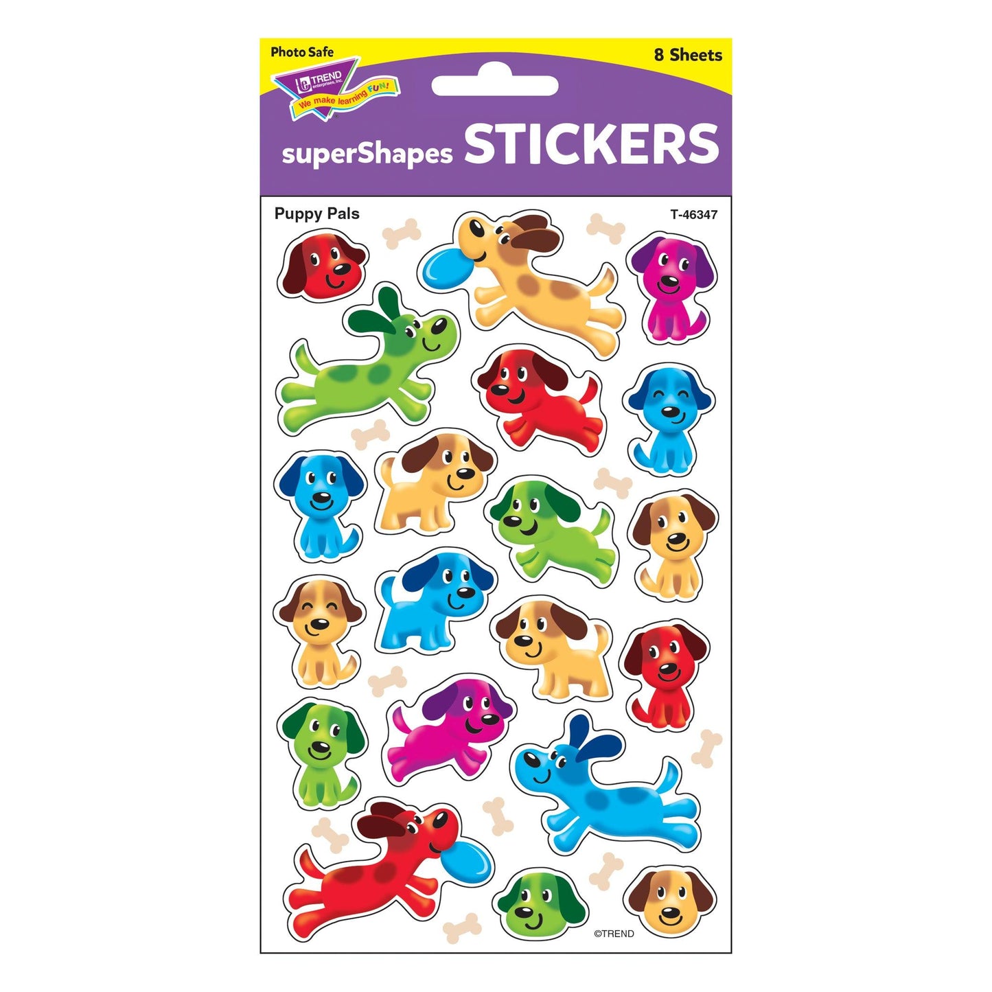 Puppy Pals superShapes Stickers-Large, 160 Per Pack, 6 Packs - Loomini