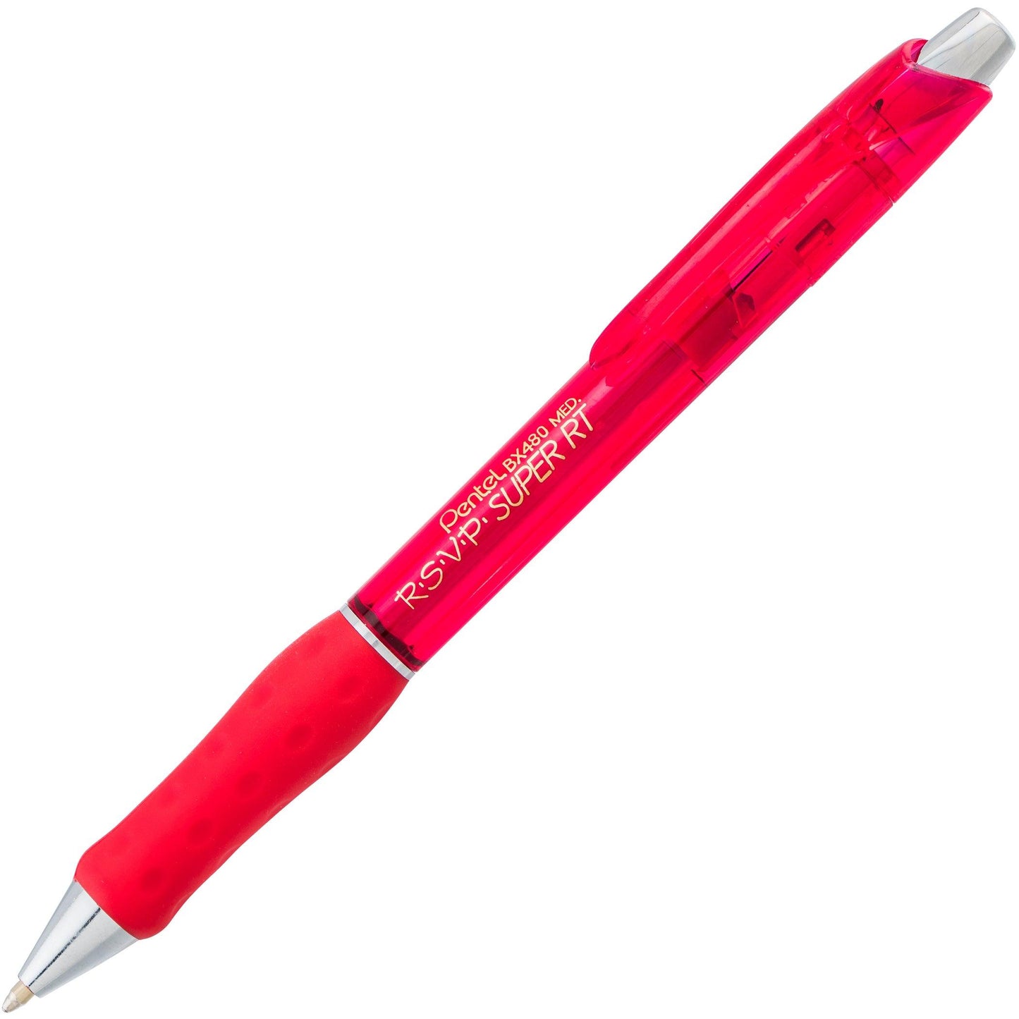R.S.V.P.® Super RT Retractable Ballpoint Pen, Red, Pack of 12 - Loomini