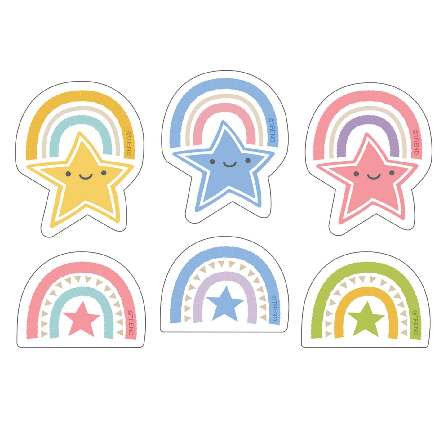 Rainbows & Stars Large superShapes Stickers, 120 Per Pack, 6 Packs - Loomini