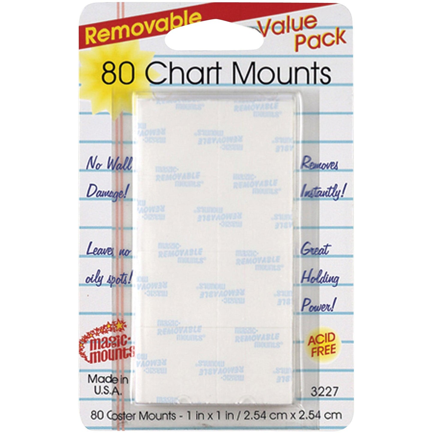 Removable Chart Tabs, 1" x 1", 80 Per Pack, 3 Packs - Loomini