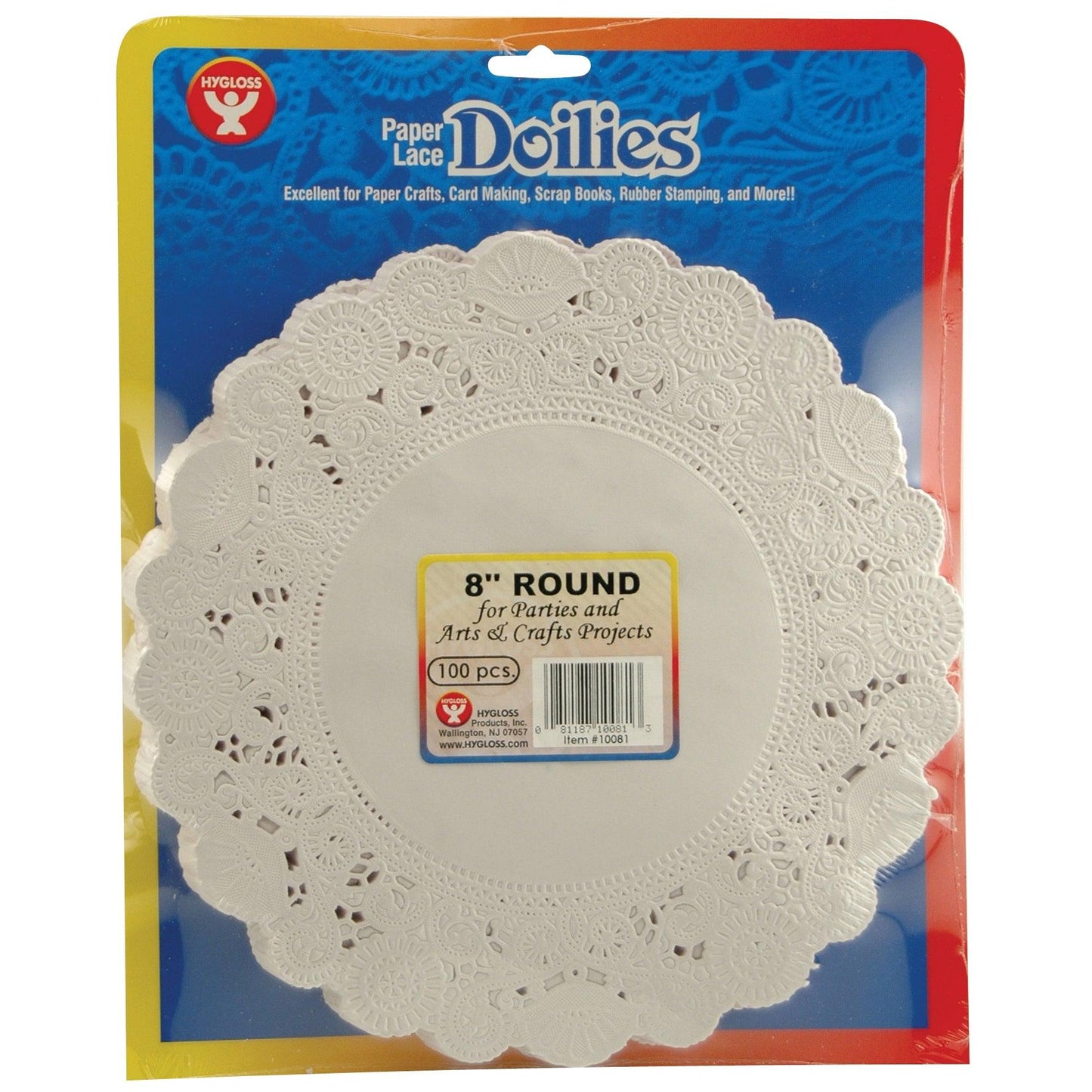 Round Paper Lace Doilies, White, 8", 100 Per Pack, 3 Packs - Loomini