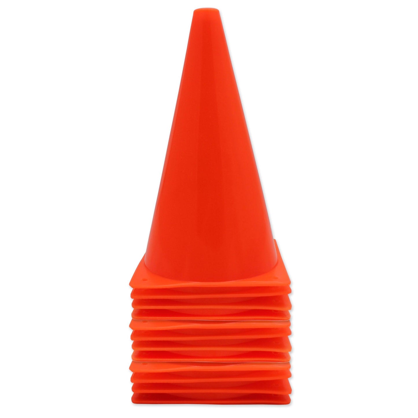 Safety Cone, 9" High With Base, Orange, Pack of 12 - Loomini