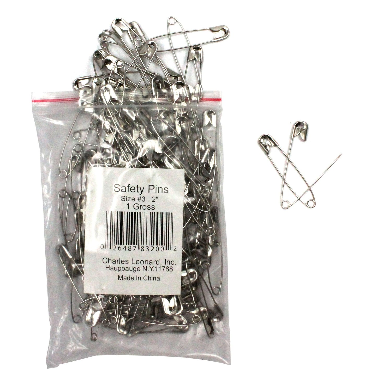 Safety Pins 2", 144 Per Pack, 5 Packs - Loomini