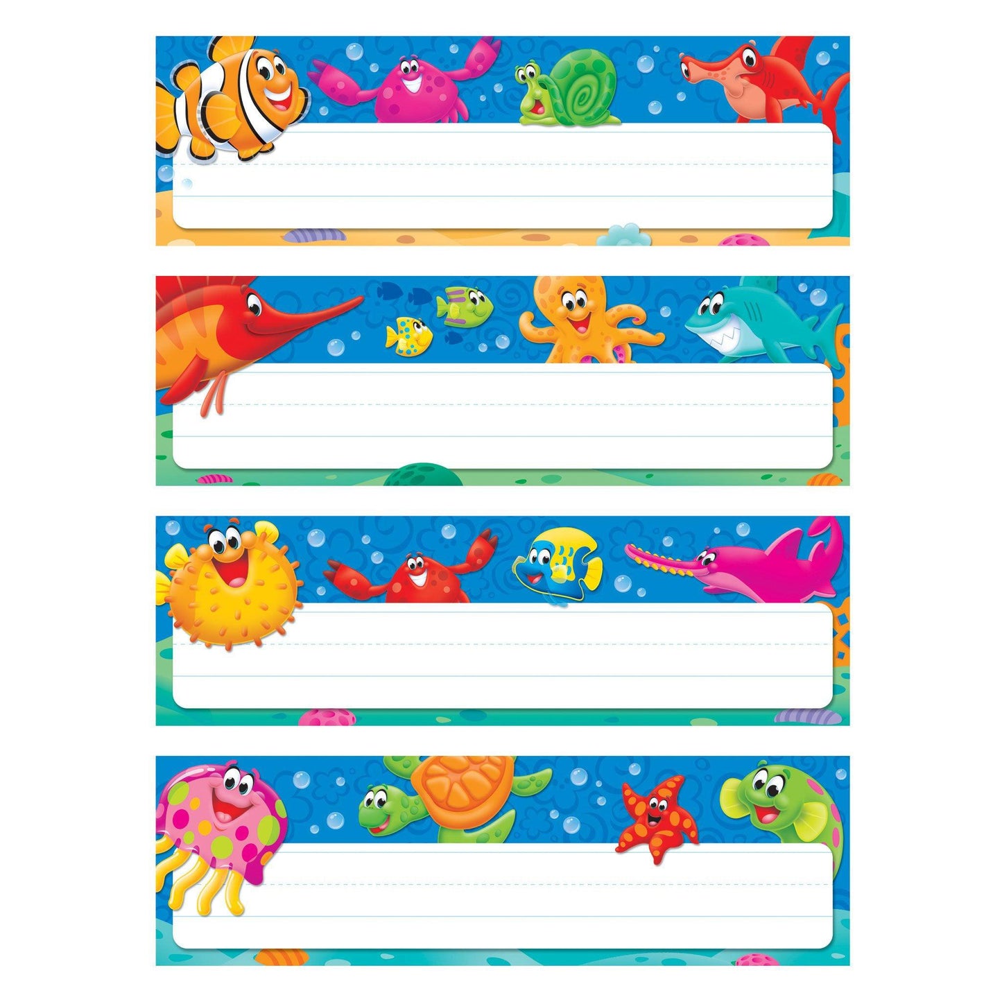 Sea Buddies™ Desk Toppers® Name Plates Variety Pack, 32 Per Pack, 6 Packs - Loomini