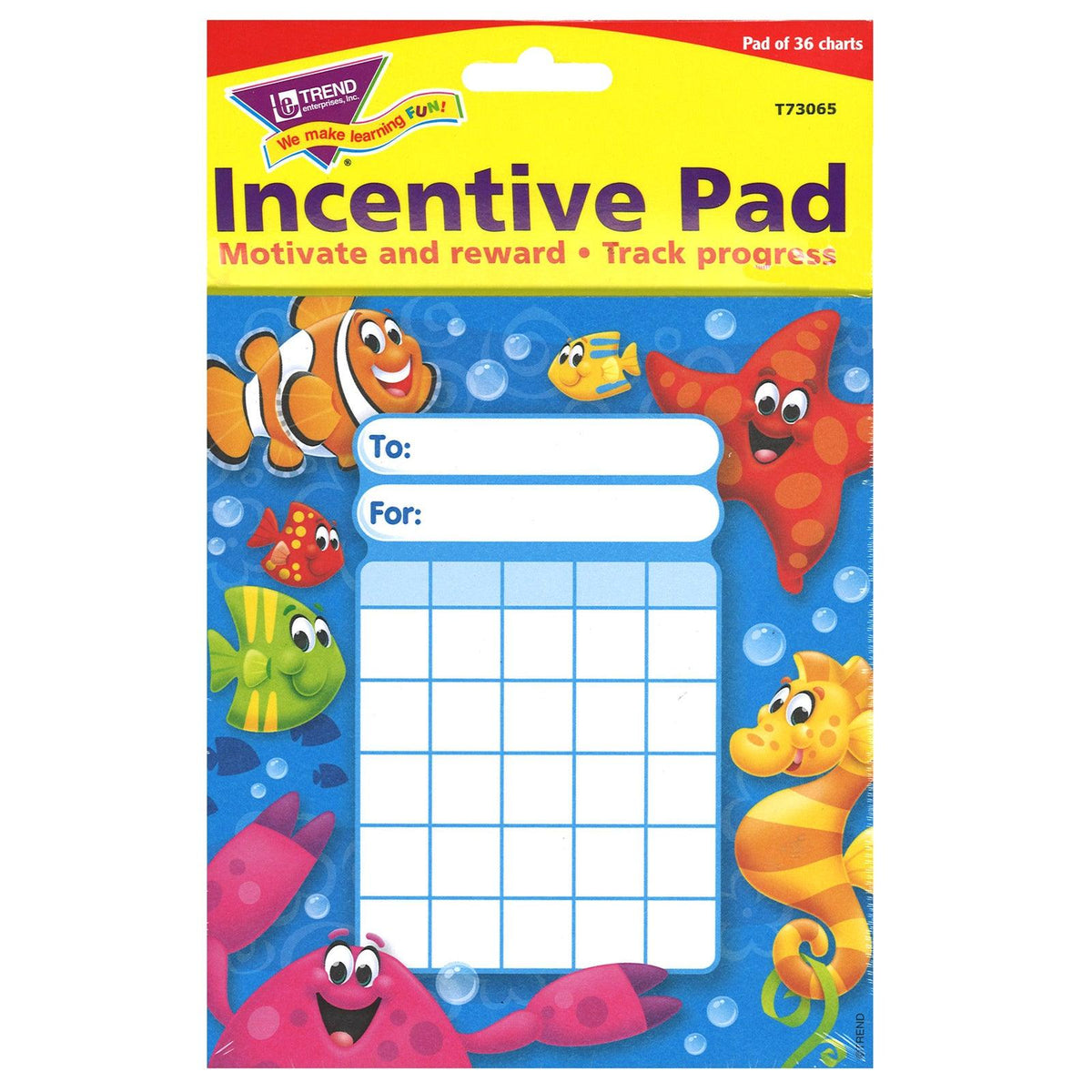 Sea Buddies™ Incentive Pad, 36 Sheets Per Pad, Pack of 6 - Loomini