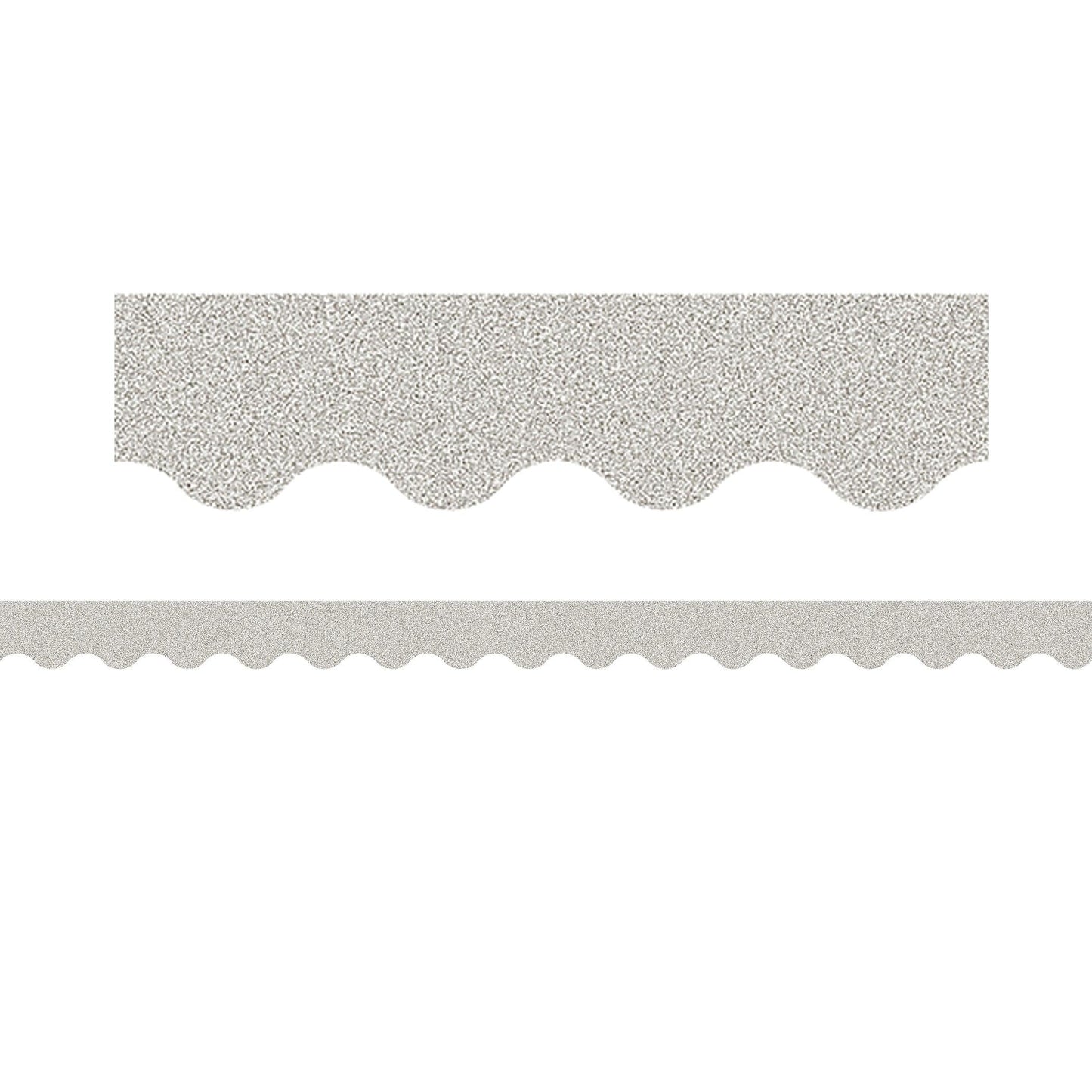 Silver Glitz Scalloped Border Trim, 35 Feet Per Pack, 3 Packs - Loomini