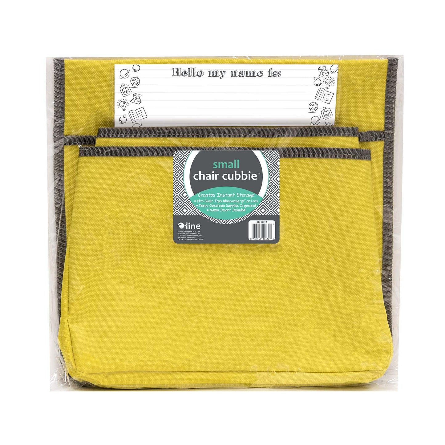 Small Chair Cubbie™, 12", Sunny Yellow, Pack of 2 - Loomini