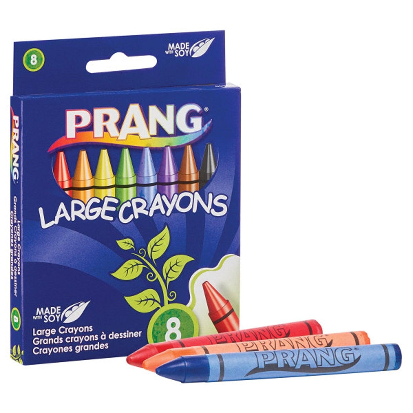 Soybean Crayons, Large, 8 Colors Per Pack, 6 Packs - Loomini