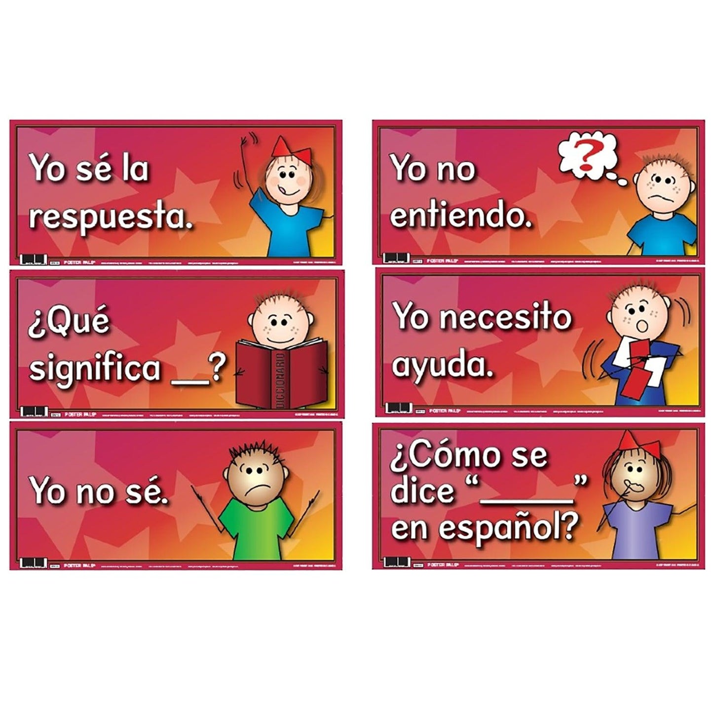 Spanish Anchor Charts, 18" x 8", Set of 12 - Loomini