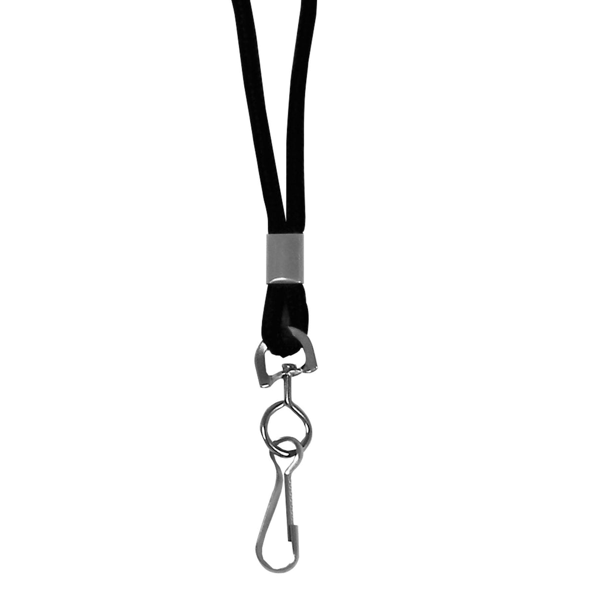 Standard Lanyard, Black, Swivel Hook, Pack of 24 - Loomini