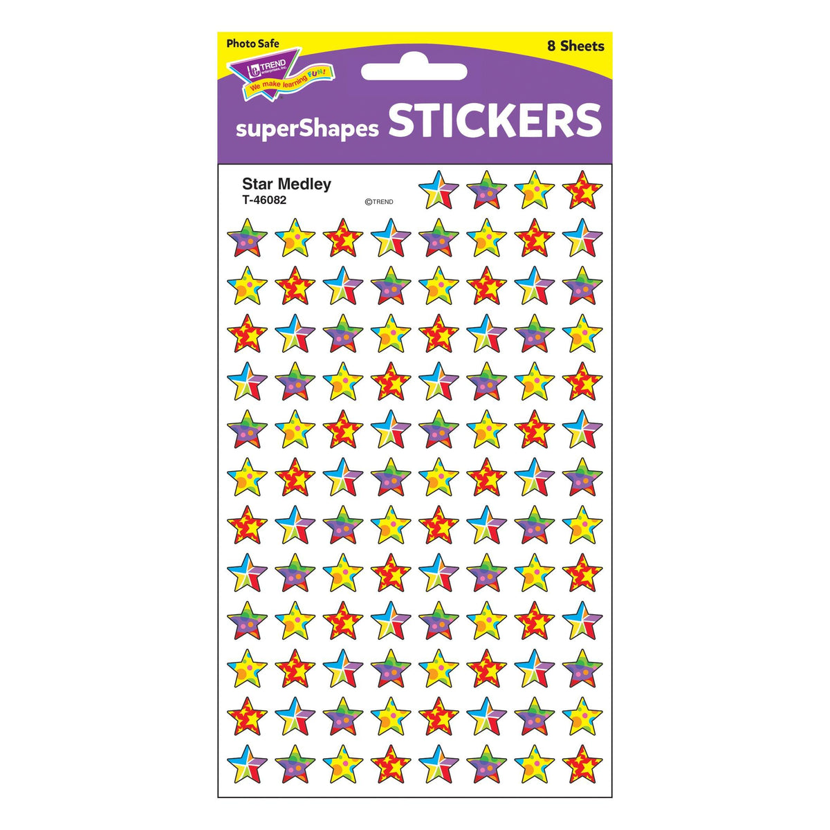 Star Medley superShapes Stickers, 800 Per Pack, 6 Packs - Loomini