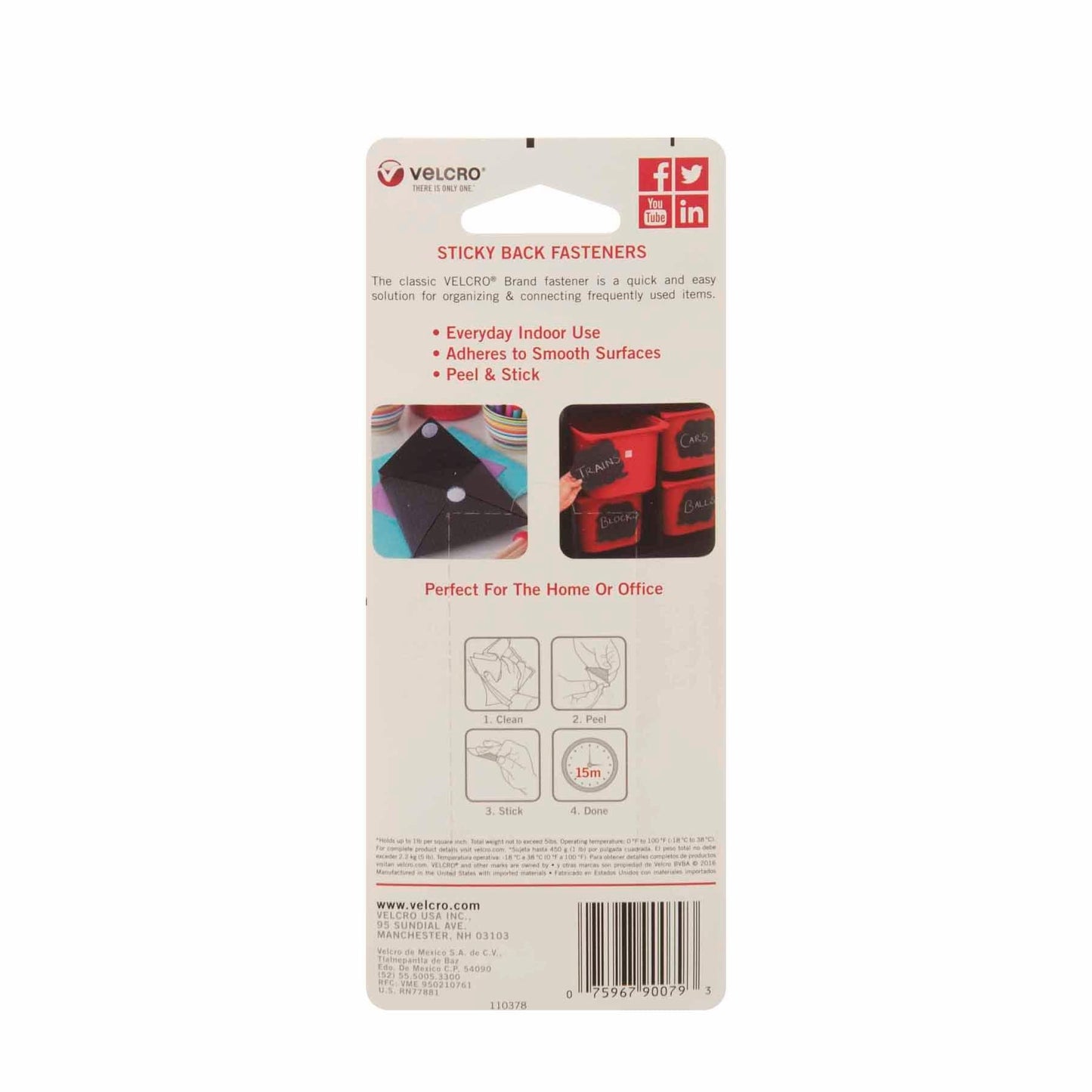 Sticky Back Tape, White, 18" x 3/4", 6 Rolls - Loomini