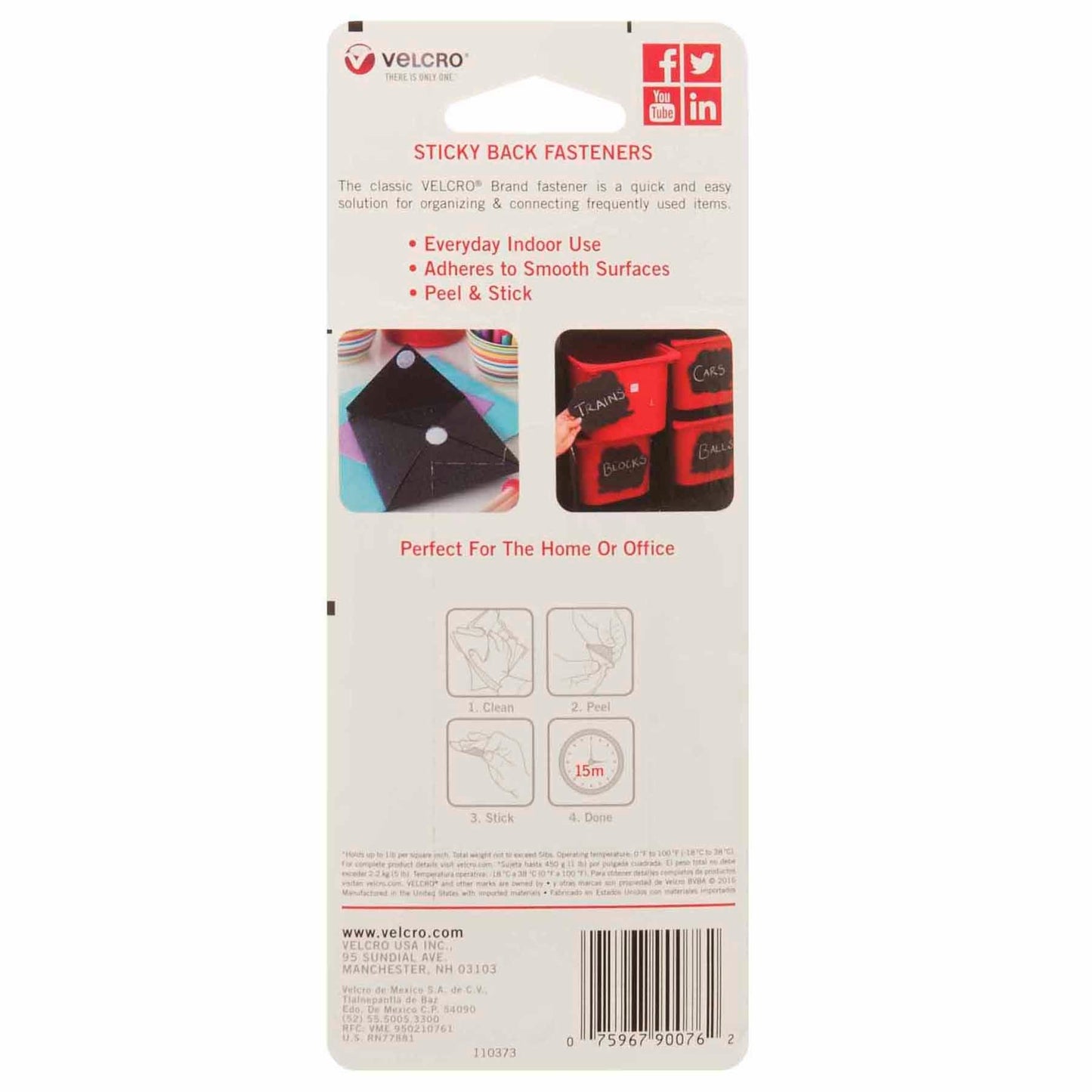 Sticky Back™ Strips, 3/4" x 3-1/2", White, 4 Per Pack, 6 Packs - Loomini