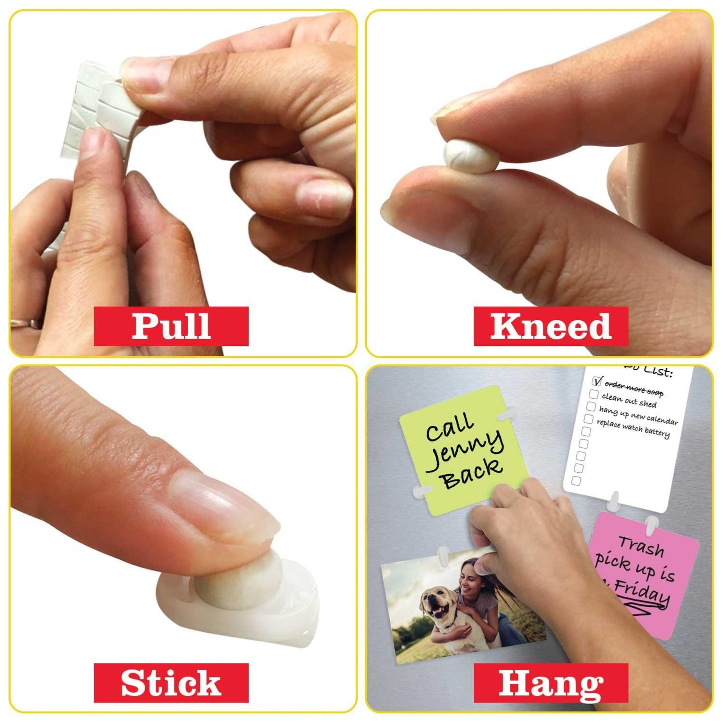 Stikki Clips with Mounting Putty, 20 Per Pack, 6 Packs - Loomini