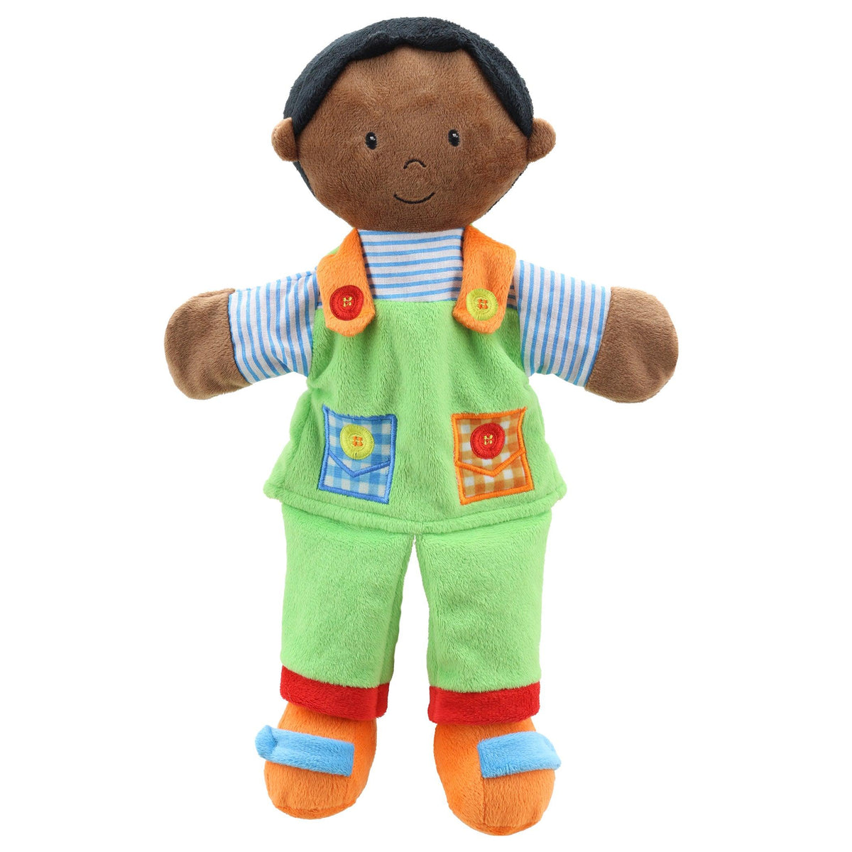 Story Telling Puppets, Boy, Dark Skin Tone - Loomini