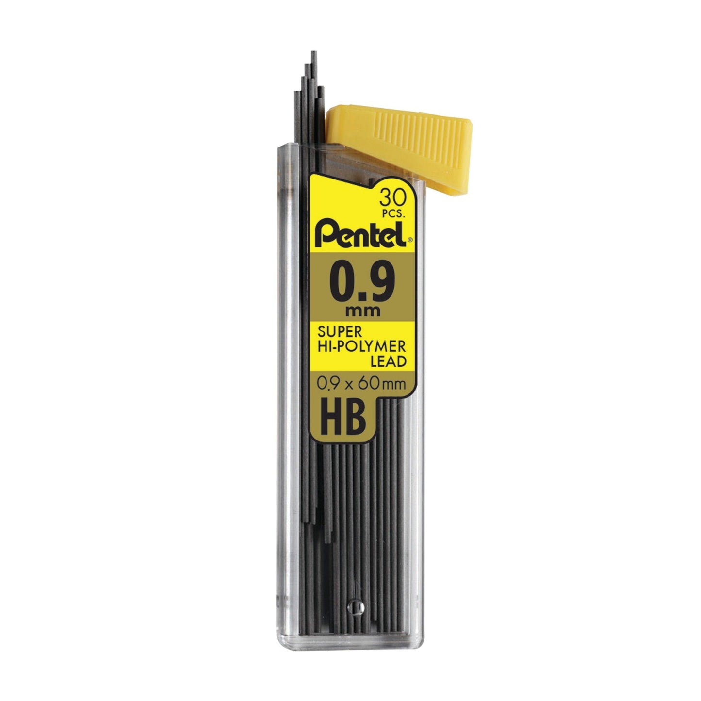 Super Hi-Polymer Lead Refill (0.9mm) Medium, HB, 30 Pieces Per Tube, 12 Tubes - Loomini