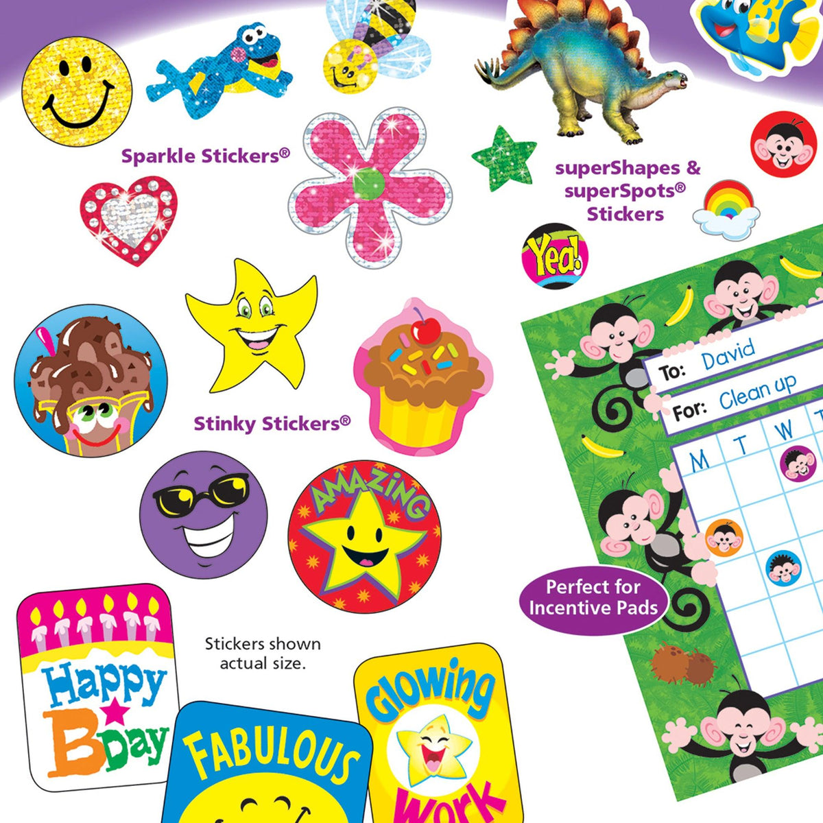 Super Stars & Smiles Sticker Pad, 738 Stickers Per Pad, 6 Pads - Loomini
