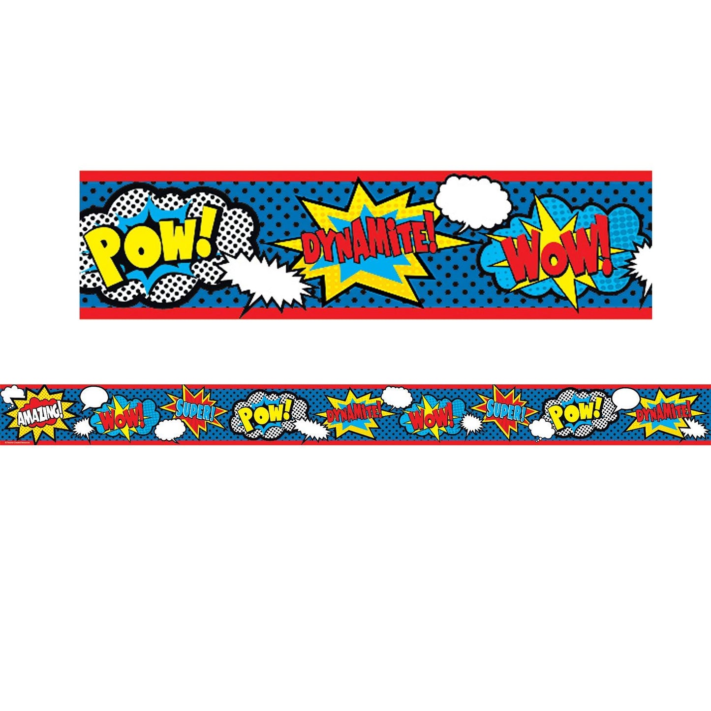 Superhero Straight Rolled Border Trim, 50 Feet Per Roll, 3 Rolls - Loomini