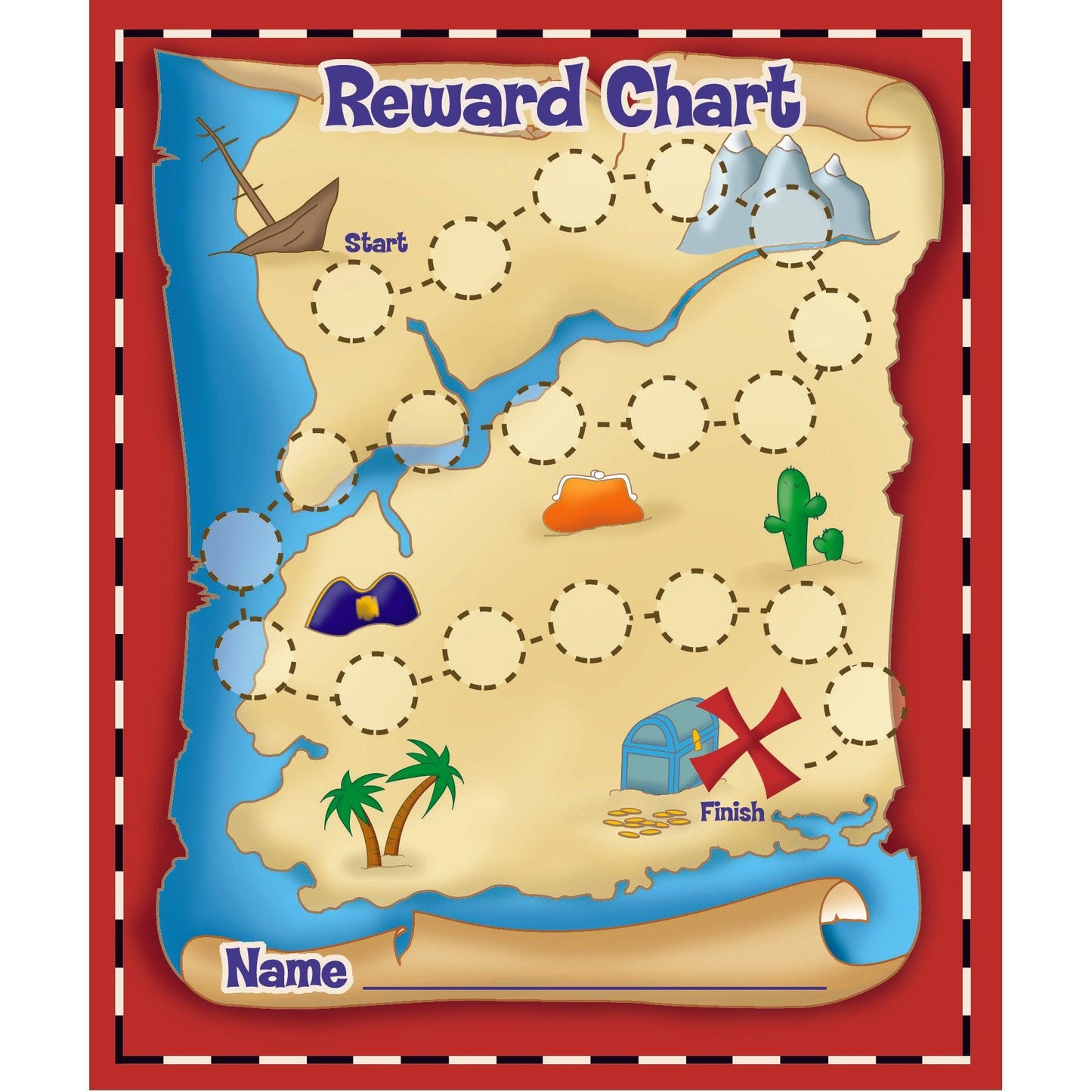 Treasure Hunt Mini Reward Charts with Stickers, 36 Charts Per Pack, 3 Packs - Loomini