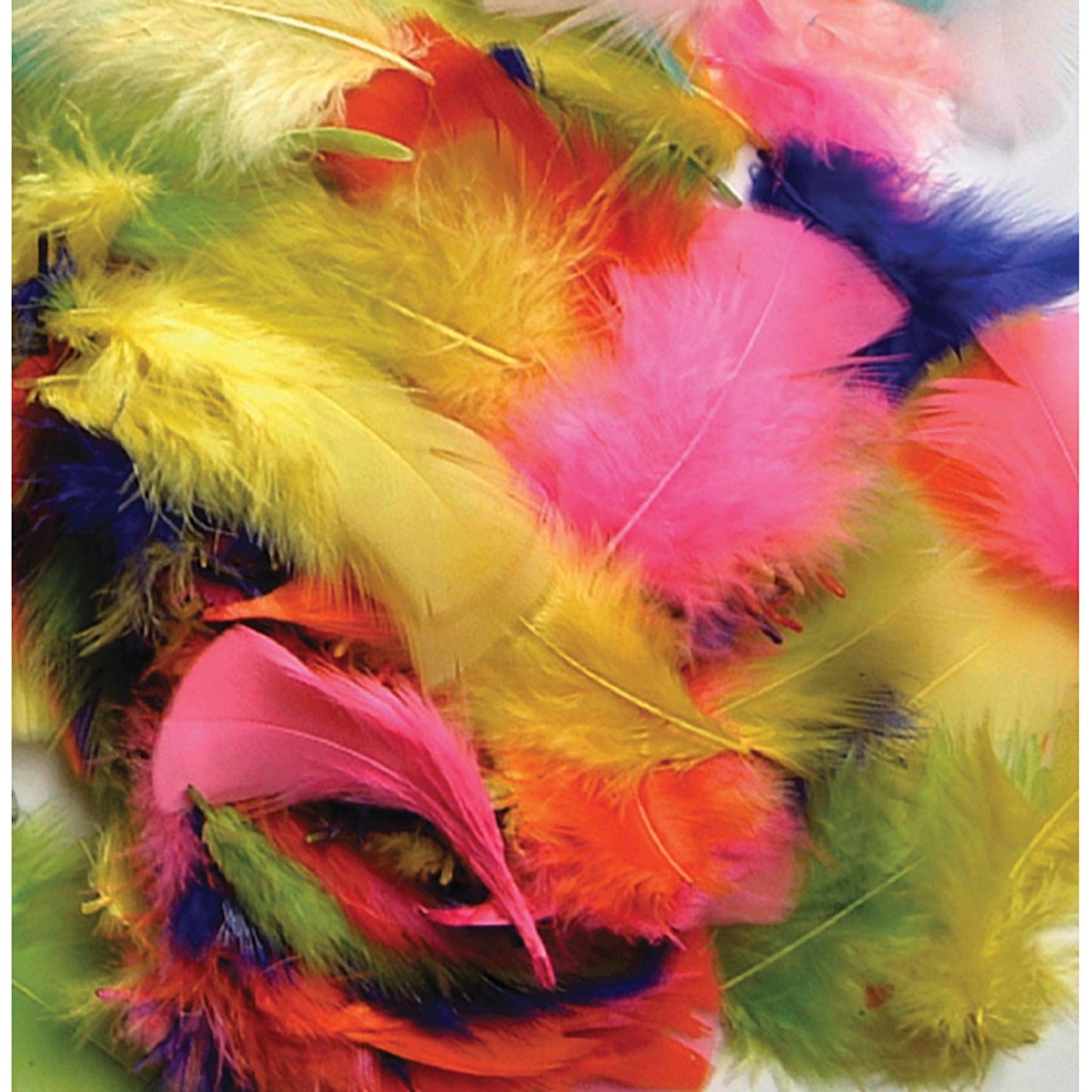 Turkey Plumage Feathers, Assorted Bright Hues, Assorted Sizes, 14 grams Per Pack, 12 Packs - Loomini