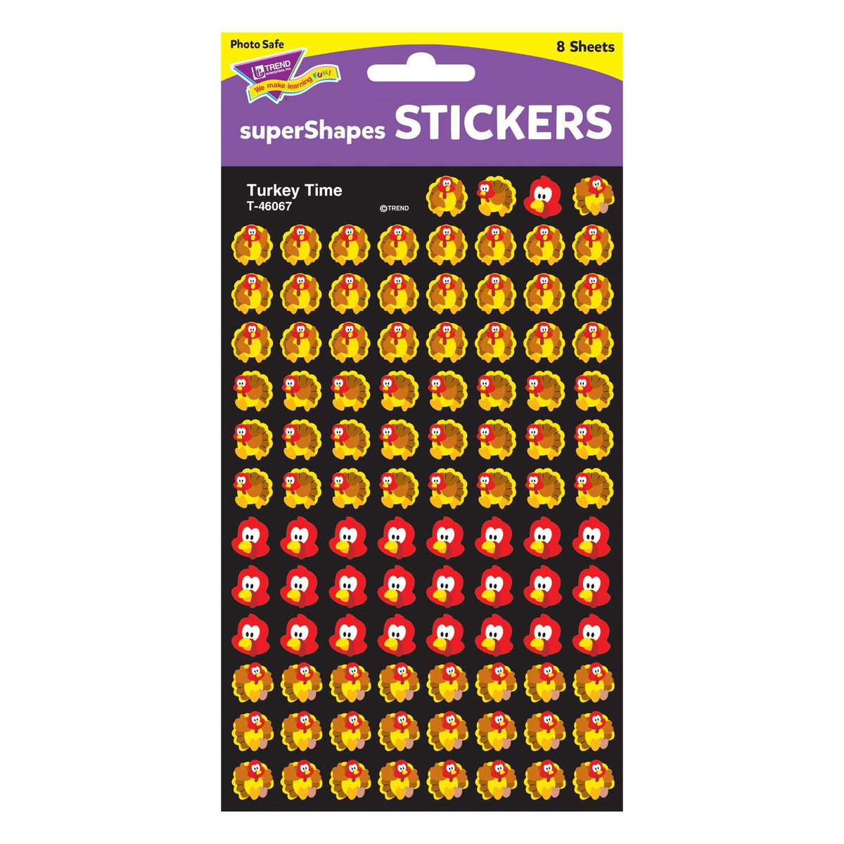 Turkey Time superShapes Stickers, 800 Per Pack, 6 Packs - Loomini
