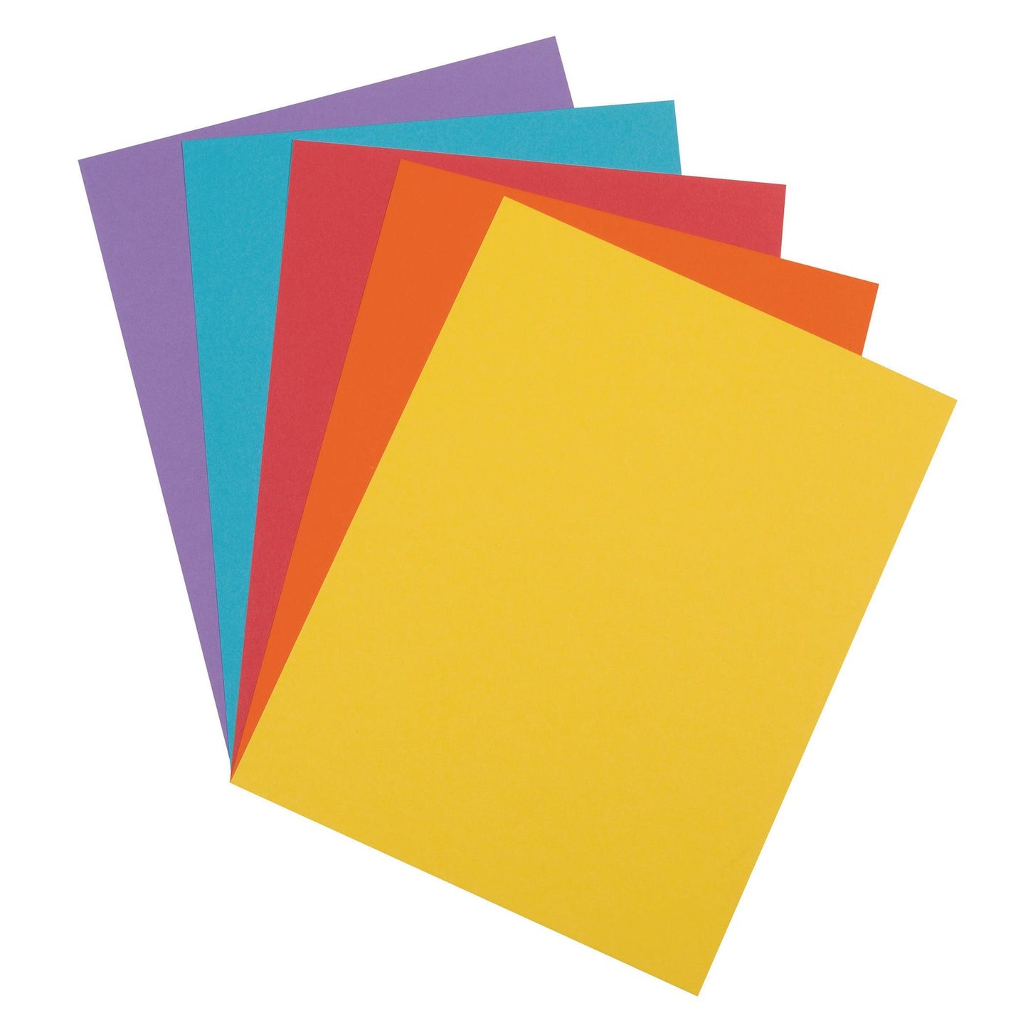 Vibrant Card Stock, 5 Assorted Colors, 8-1/2" x 11", 100 Sheets Per Pack, 2 Packs - Loomini