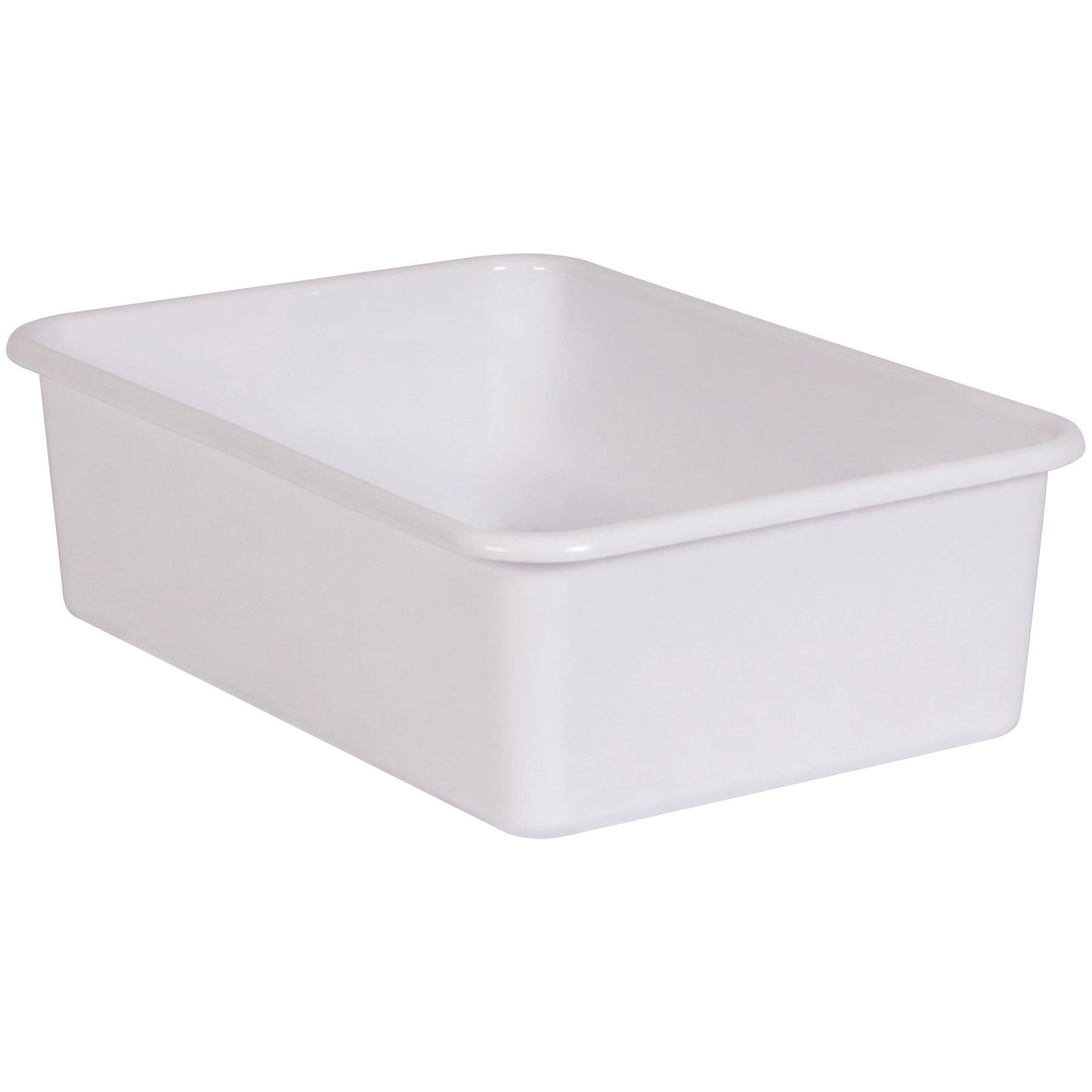 White Large Plastic Storage Bin, Pack of 3 - Loomini
