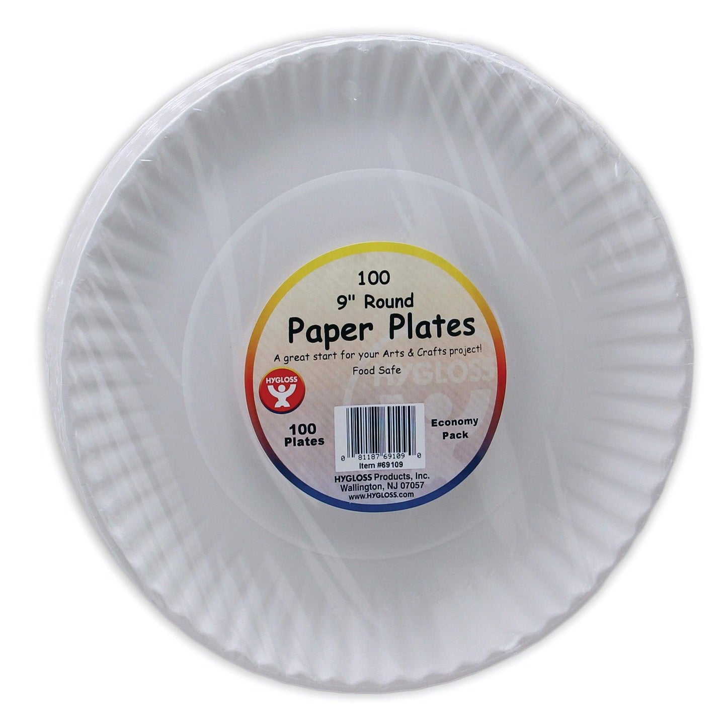 White Paper Plates, 9-Inch, 100 Per Pack, 6 Packs - Loomini