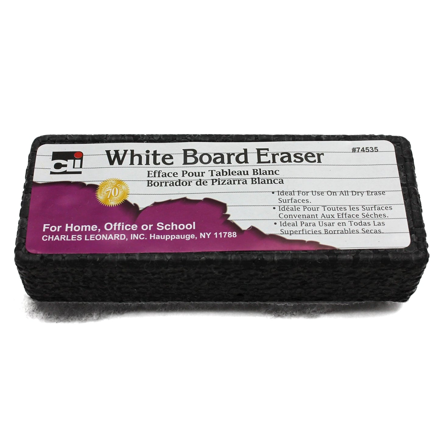 Whiteboard Eraser, Felt/Foam, Gray and Black, Pack of 6 - Loomini