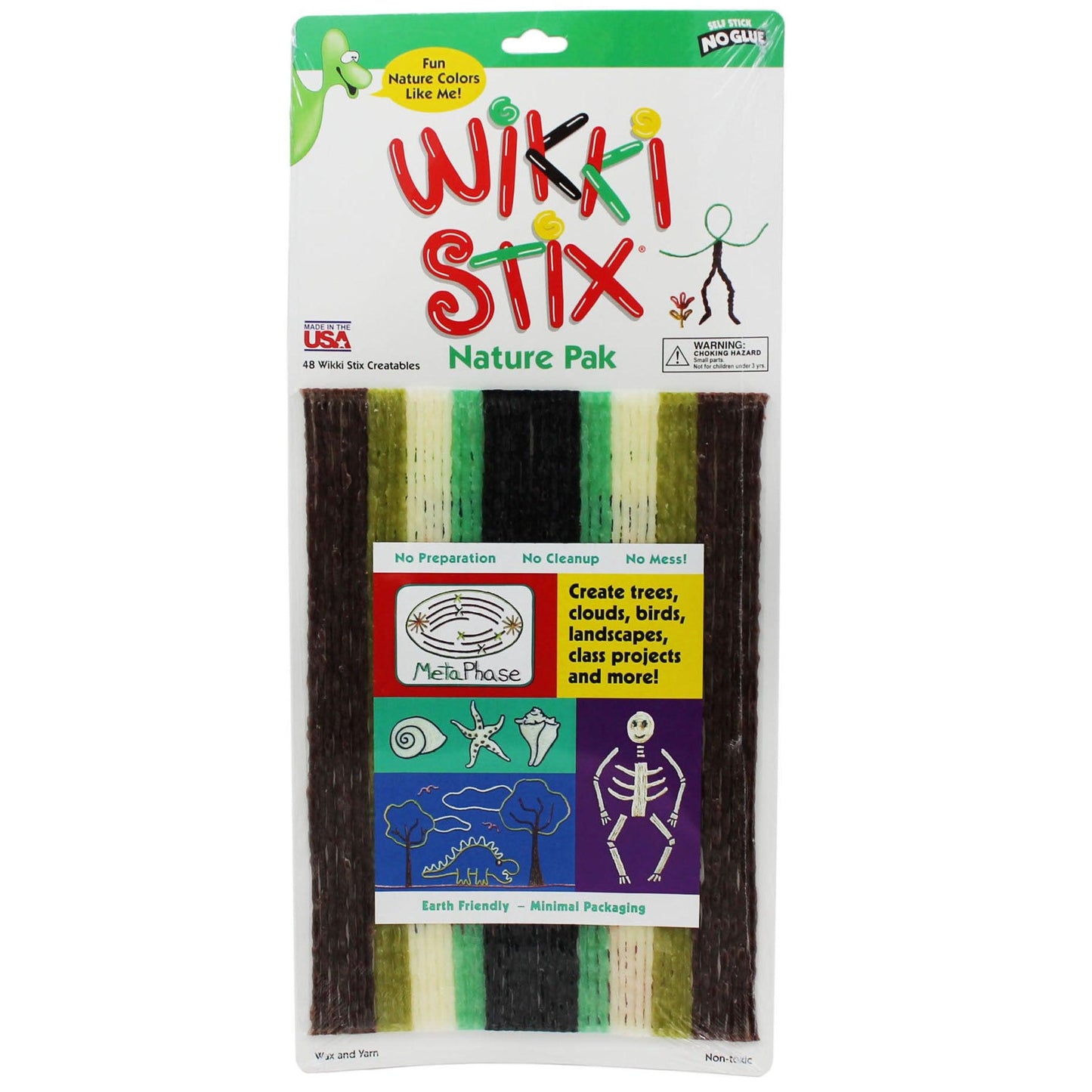 Wikki Stix®, Nature Colors, 48 Per Pack, 3 Packs - Loomini