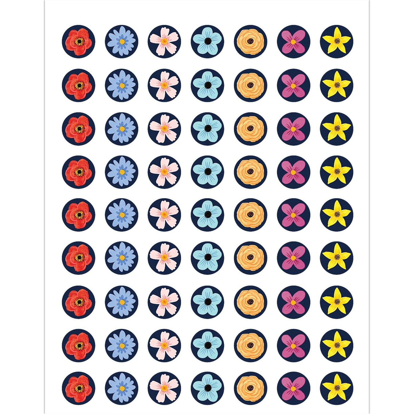 Wildflowers Mini Stickers, 378 Per Pack, 12 Packs - Loomini