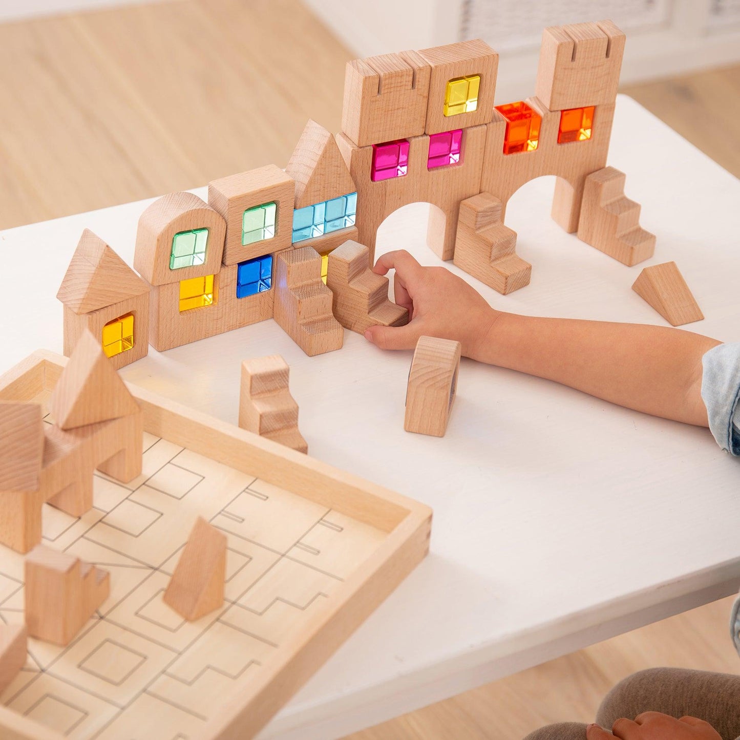Wooden Building Gem Blocks - Loomini