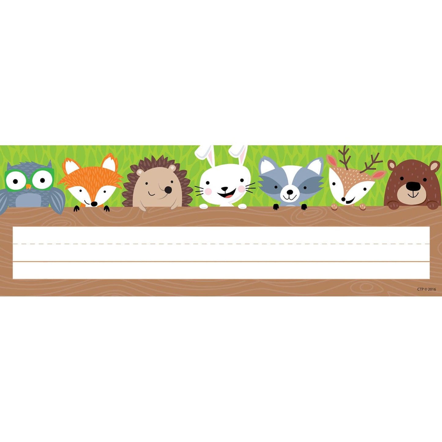 Woodland Friends Name Plate, 36 Per Pack, 6 Packs - Loomini