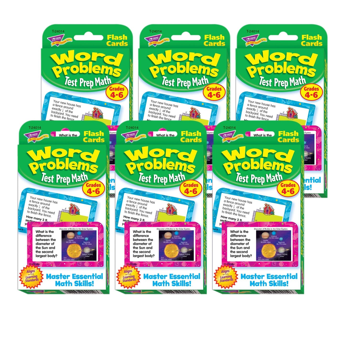 Word Problems Test Prep Math, Grades 4-6 Challenge Cards®, 6 Packs - Loomini