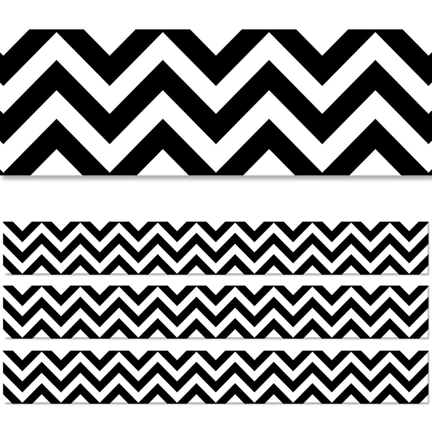 Black Chevron EZ Border, 48 Feet, 3 Packs - Loomini