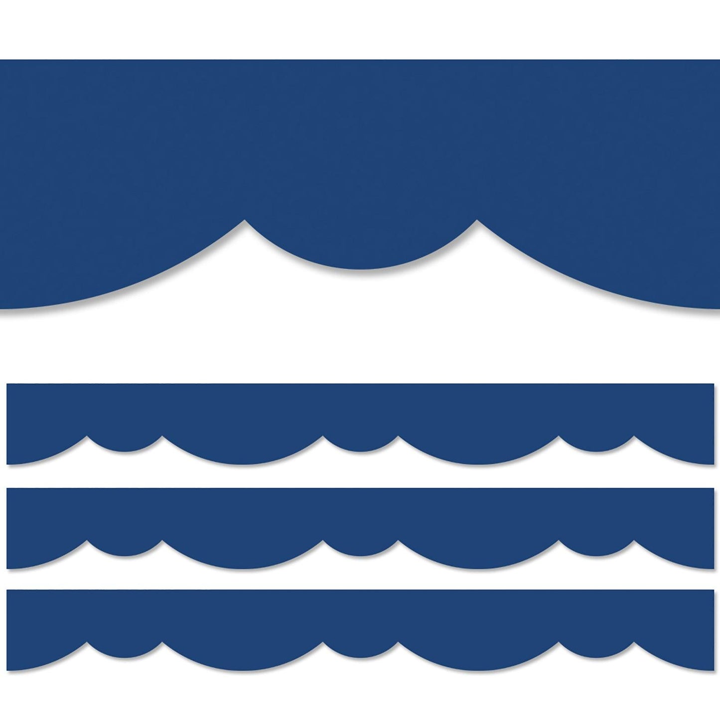 Blue Stylish Scallops EZ Border, 48 Feet, 3 Packs - Loomini