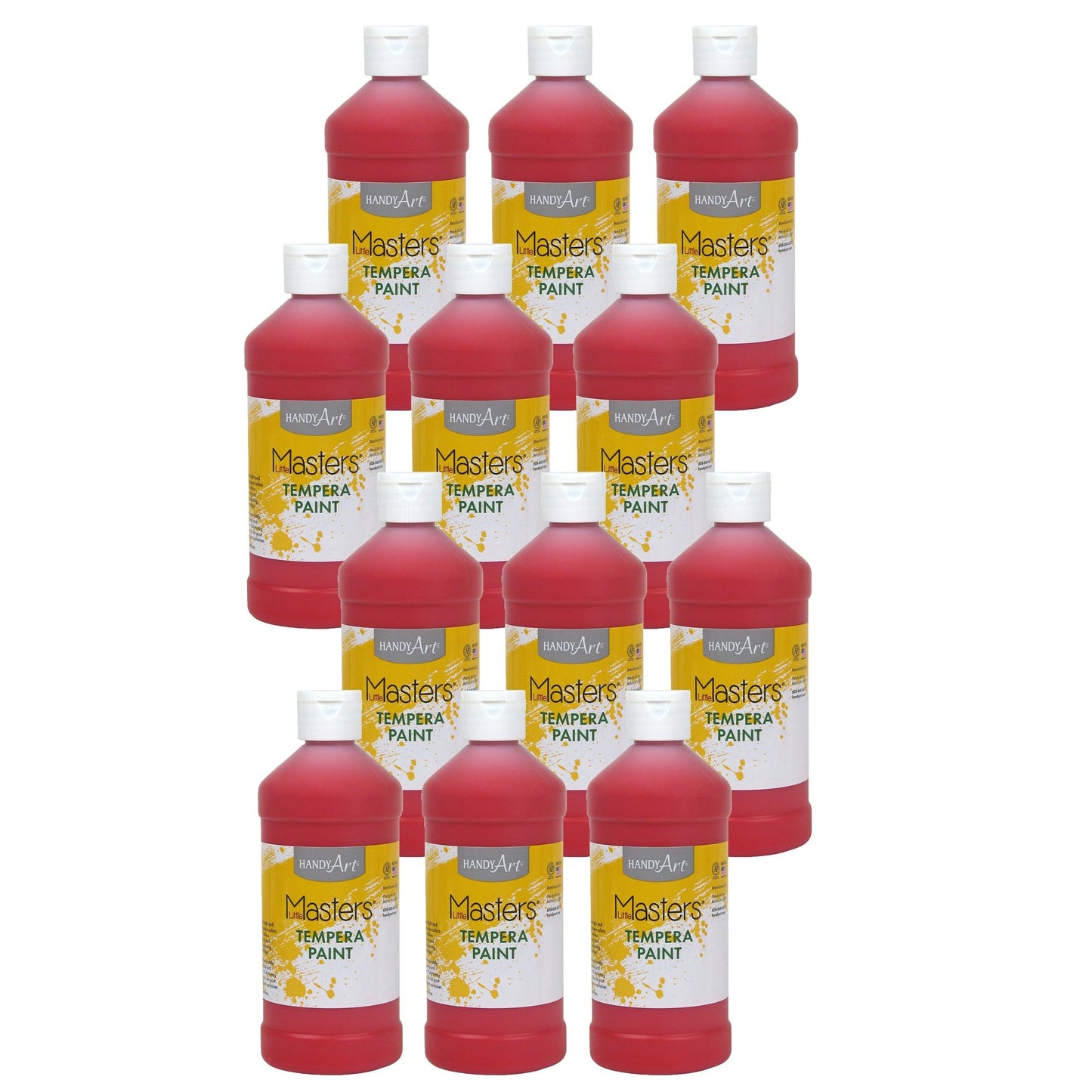 Little Masters® Tempera Paint, Red, 16 oz., Pack of 12 - Loomini