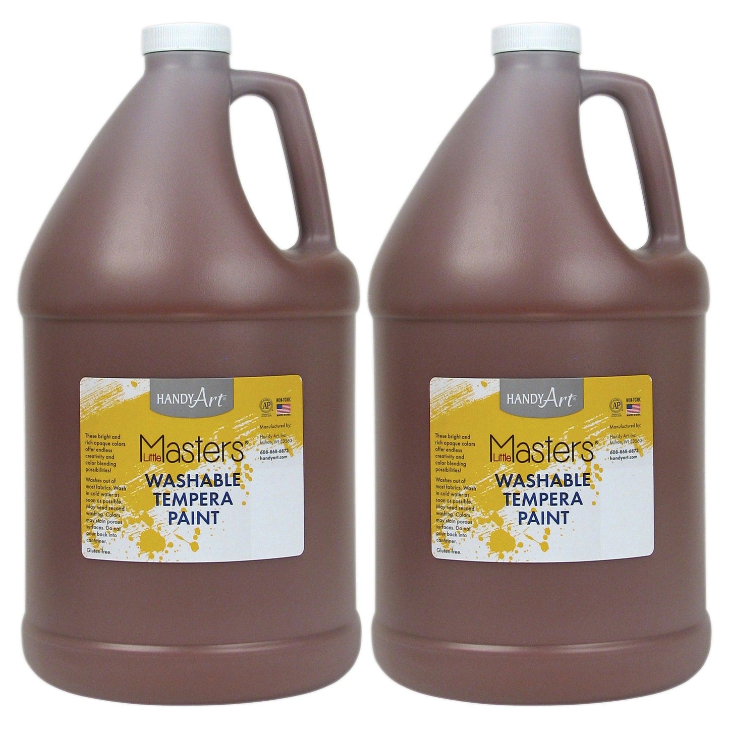 Little Masters® Washable Tempera Paint, Brown, Gallon, Pack of 2 - Loomini