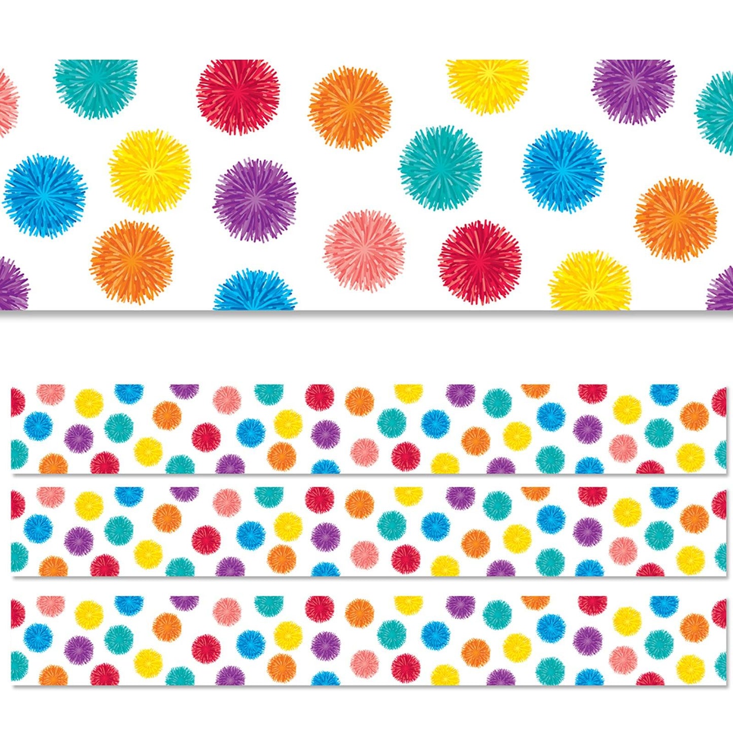 Pom Dots EZ Border, 48 Feet, 3 Packs - Loomini