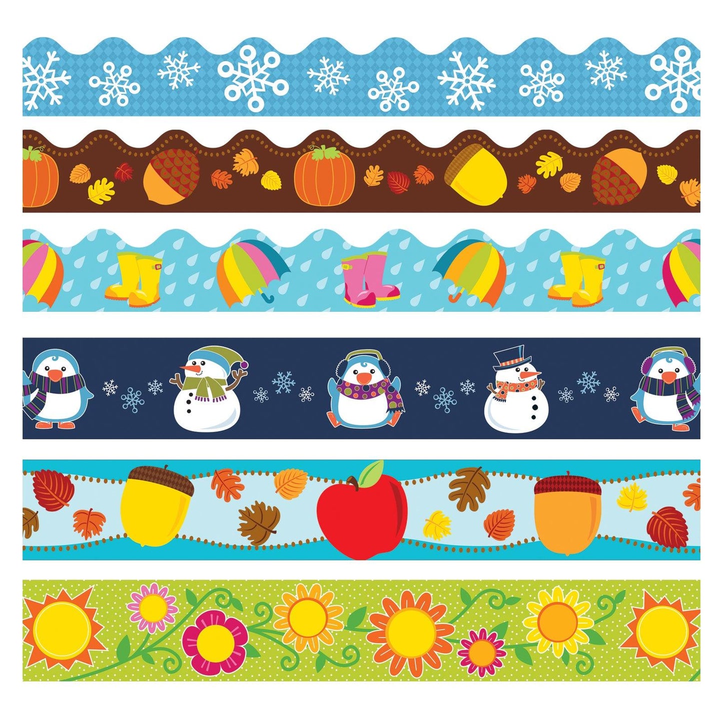 Seasonal Border Set, 6 Assorted Packs - Loomini
