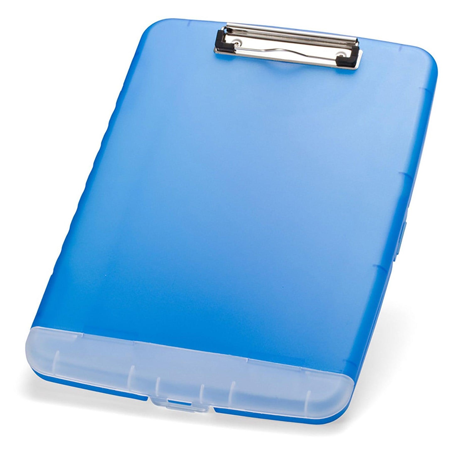 Slim Clipboard with Storage Box, Low Profile Clip & Storage Compartment, Blue - Loomini