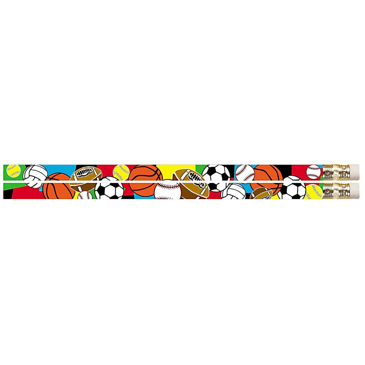 Super Sports Motivational/Fun Pencils, Pack of 144 - Loomini