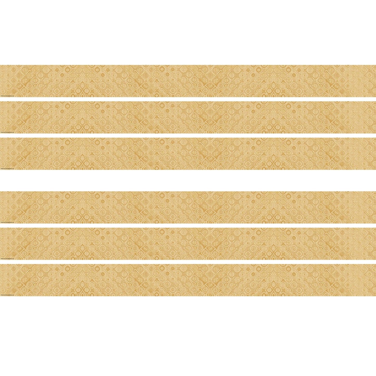 Wonderfully Wild Golden Textile Straight Border Trim, 35 Feet Per Pack, 6 Packs - Loomini