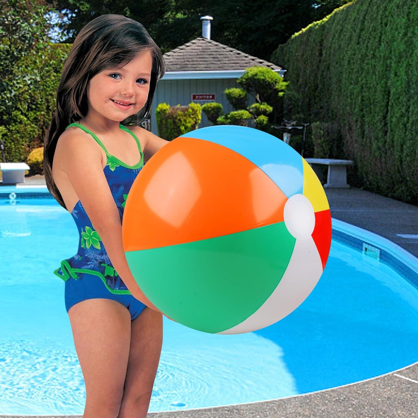 2 Pack Beach Balls, 20 Inch Beach Balls for Kids, Rainbow Color Pool Toys Pool Balls for Swimming Pool, Beach Toys Inflatable Ball for Summer Parties and Water Games