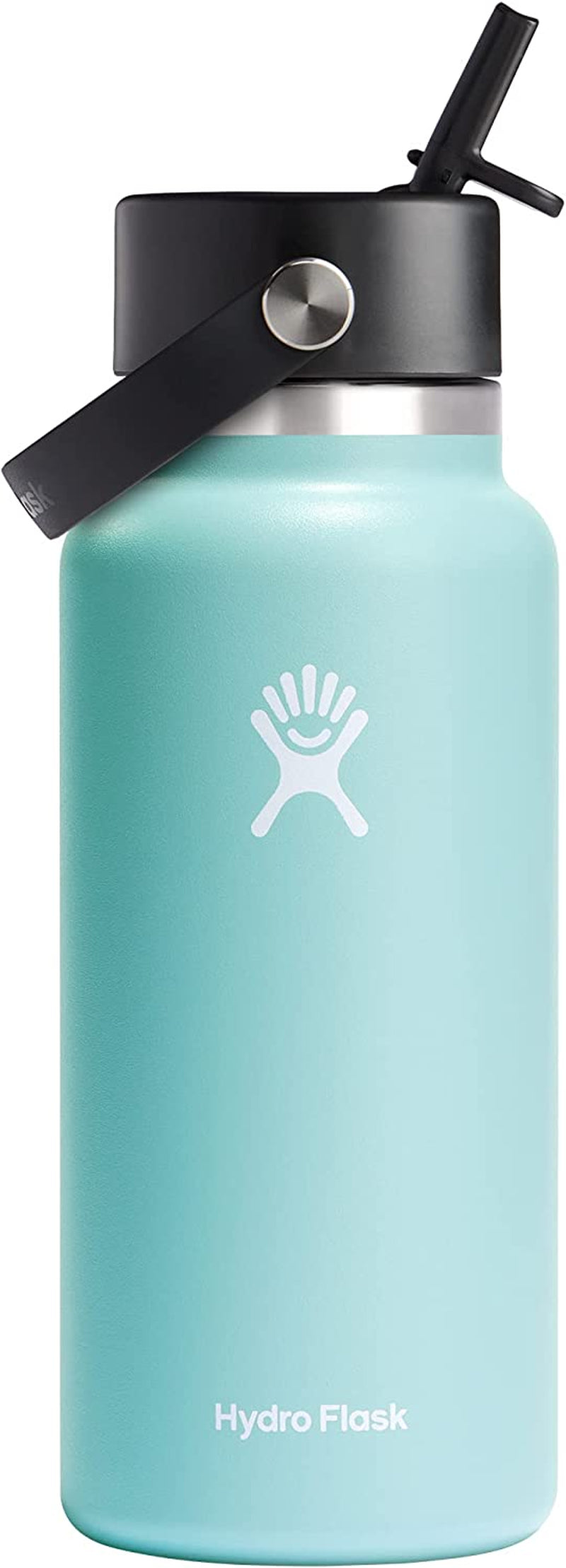 Wide Mouth Vacuum Insulated Stainless Steel Water Bottle with Leakproof Closeable Straw Lid for Cold Water Drinks, Sports, Travel, Car and School